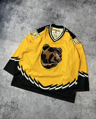 Pre-owned Hockey Jersey X Nhl Vintage Koho Bruins Boston Hockey Jersey Usa Xl Casual In Black/yellow