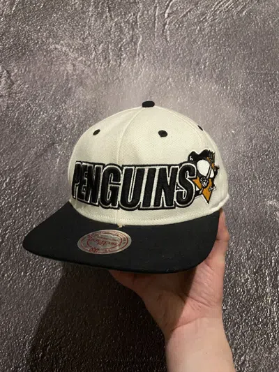 Pre-owned Hockey X Nhl Vintage Pittsburg Penguins Y2k Distressed Cap In White