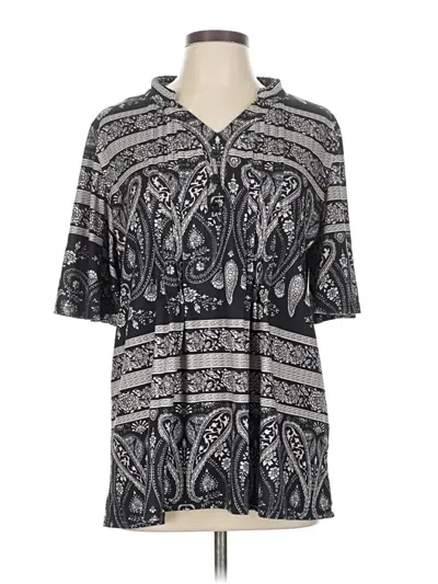 Pre-owned Hocosit Short Sleeve Blouse In Gray