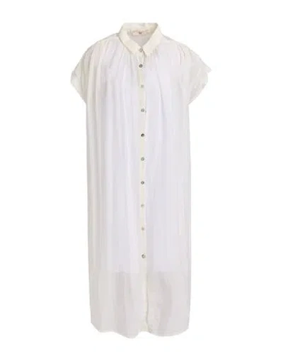Hod Woman Midi Dress Ivory Size M Cotton, Silk