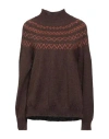 Hod Woman Turtleneck Chocolate Brown Size S Acrylic, Mohair Wool, Polyamide, Viscose, Polyester