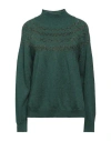 Hod Woman Turtleneck Green Size S Acrylic, Mohair Wool, Polyamide, Viscose, Polyester In Green