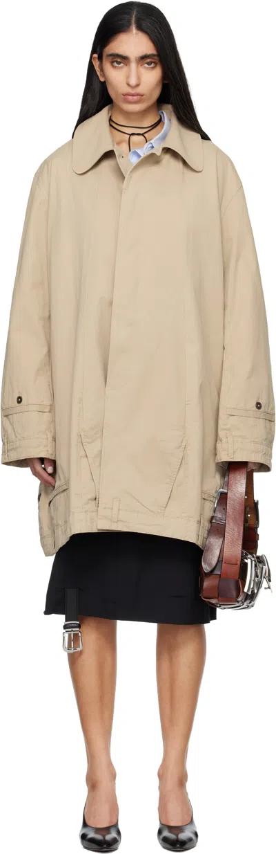 Hodakova Beige Upside Down Trench Coat In Brown