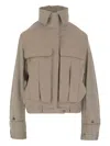 Hodakova Upside Down Cotton Jacket With High Collar In Gray