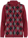 Hodakova Cotton Sweatshirt With Geometric Pattern And Hood In Red
