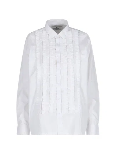 HODAKOVA FRILL" RUFFLE SHIRT - WHITE