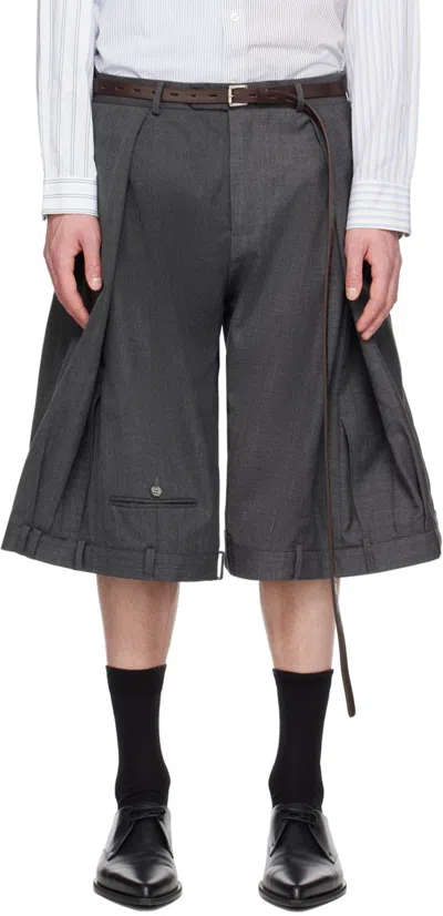 Hodakova Gray Suit Shorts In Grey