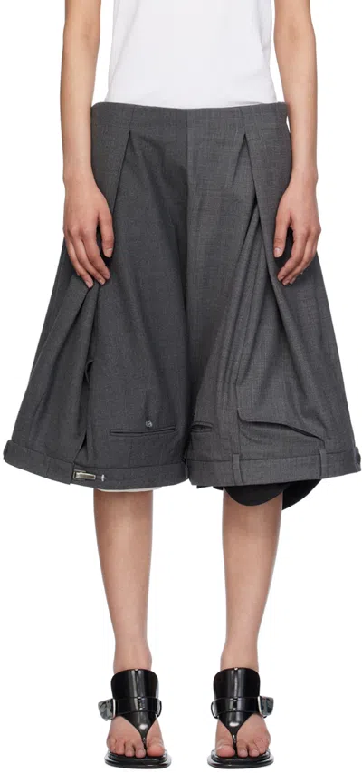Hodakova Grey Suit Trouser Shorts In Grey