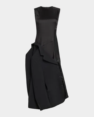 Hodakova Inside-out Suit Reconstructed Sleeveless Midi Dress In Black