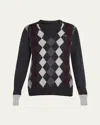 Hodakova Knitted Double Sweater In Browngreen Checked