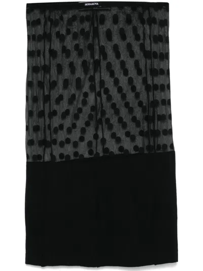 Hodakova Semi-sheer Midi Skirt In Black