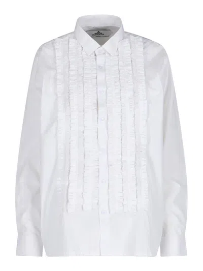 Hodakova Shirt With Rouches In White