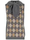 Hodakova Stretch Cotton Vest With Geometric Pattern