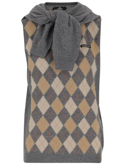 HODAKOVA STRETCH COTTON VEST WITH GEOMETRIC PATTERN