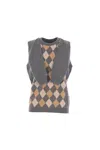 Hodakova Stretch Cotton Vest With Geometric Pattern