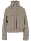 Hodakova Upside Down Cotton Jacket With High Collar In Gray