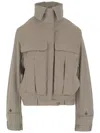 Hodakova Upside Down Cotton Jacket With High Collar In Gray