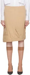 Hodakova Upside Down Trouser Midi Skirt In Beige