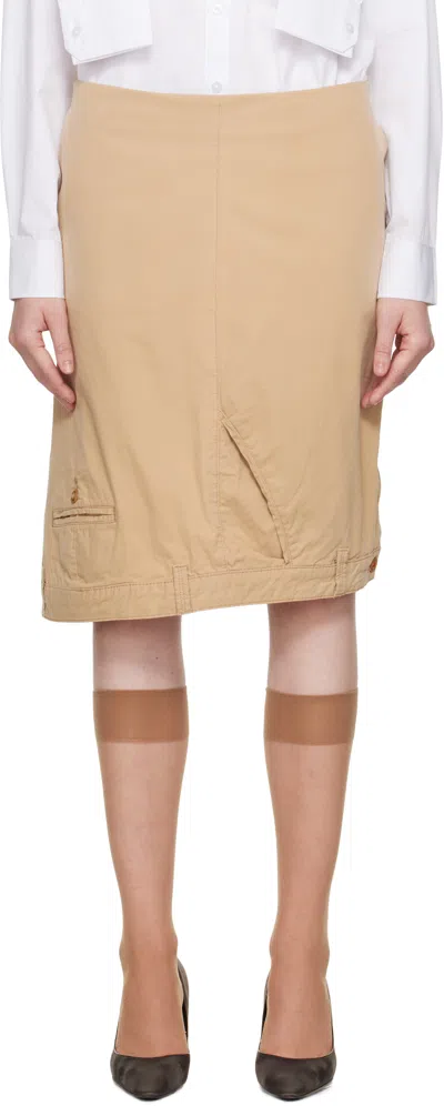 Hodakova Upside Down Trouser Midi Skirt In Beige