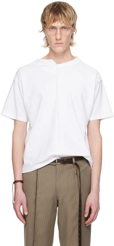 Hodakova White Asymmetric Split T-shirt