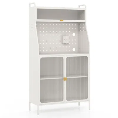 Hodetail 5-tier Metal Baker's Rack With See-through Flip-up Door And Pegboard