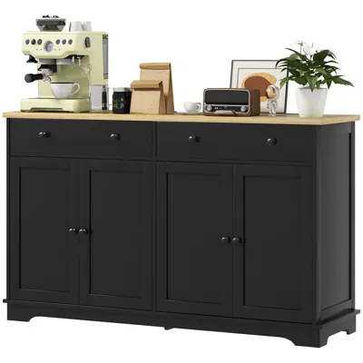 Hodetail Modern Sideboard, Accent Kitchen Buffet Cabinet With Storage Drawers & Adjustable Shelves, For Dinin