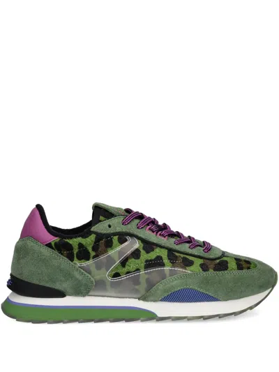 Hoff Animal Print Panelled Sneakers In Green