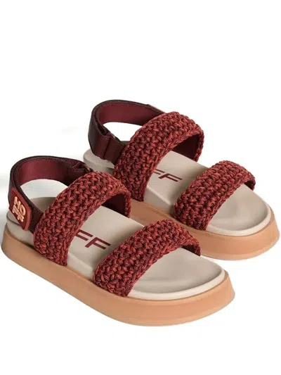 Hoff Braided Leather Sandals In Red