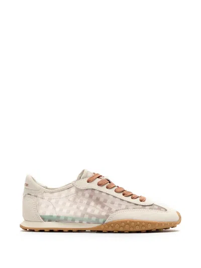 Hoff Bridge Gingham-pattern Panelled Sneakers In White