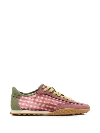 Hoff Bridge Gingham-pattern Sneakers In Brown
