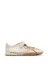 Hoff Bridge Gingham-pattern Touch-strap Sneakerinas In Gold
