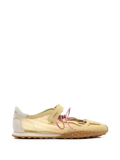 Hoff Bridge Gingham-pattern Touch-strap Sneakerinas In Neutral