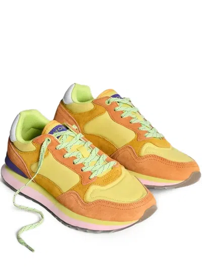 Hoff City Nairobi Suede-panelled Sneakers In Yellow