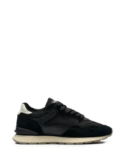Hoff City Panelled Leather-trim Sneakers In Black