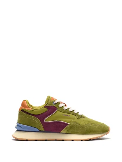 Hoff City Panelled Suede Sneakers In Green