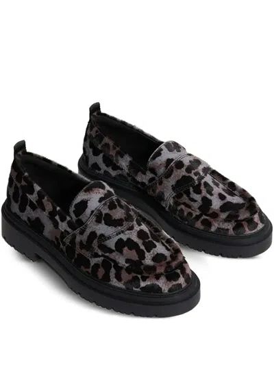 Hoff Leopard-print Loafers In Gray