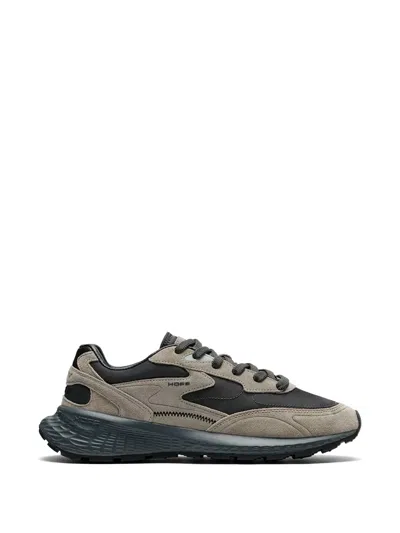 Hoff Panelled Calf Leather-trim Sneakers In Neutral