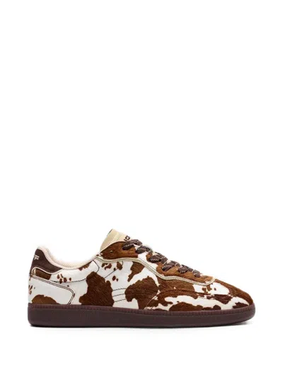 Hoff Park Cow-print Pony-hair Sneakers In Brown