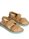 Hoff Road Double-strap Suede Sandals In Brown