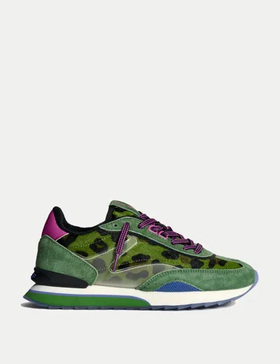 Hoff Animal Print Panelled Sneakers In Green
