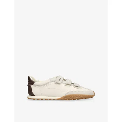 Hoff Womens Beige Bridge Leather And Suede Trainers Eur 36 / 3 Uk In White