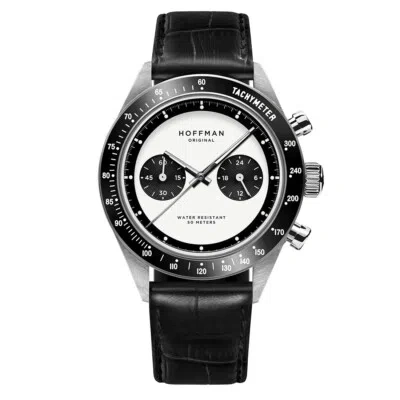 Pre-owned Hoffman Watches Hoffman Racing 40 Panda Chronograph Hybrid Quartz Steel Black Men's Watch