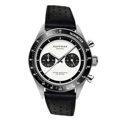 Pre-owned Hoffman Watches Hoffman Rally Panda Limited Chronograph Hybrid Quartz Steel Black Men's Watch