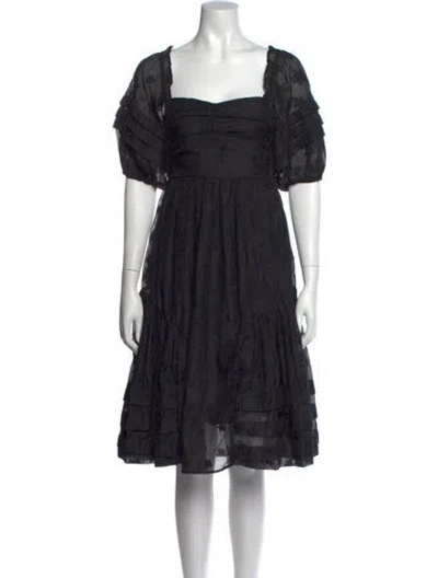 Pre-owned Hofmann Copenhagen Floral Print Midi Length Dress In Black