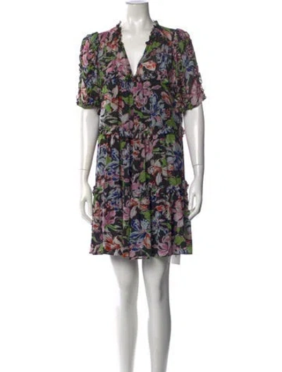 Pre-owned Hofmann Copenhagen Floral Print Mini Dress In Black