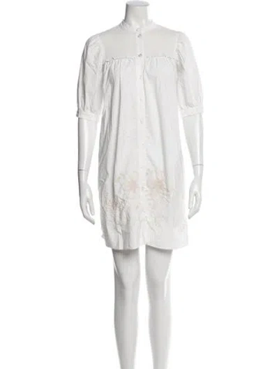 Pre-owned Hofmann Copenhagen Mock Neck Mini Dress In White