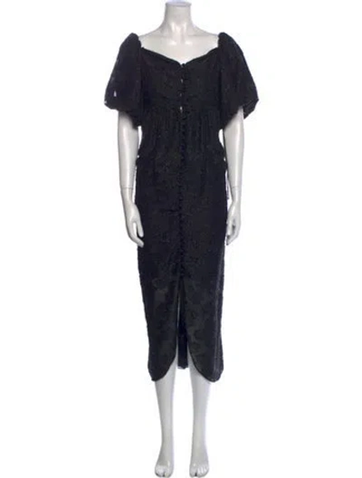 Pre-owned Hofmann Copenhagen Patterned Long Dress In Black