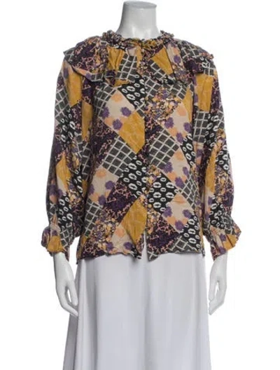 Pre-owned Hofmann Copenhagen Patterned Long Sleeve Blouse In Multi