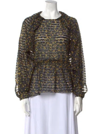 Pre-owned Hofmann Copenhagen Printed Crew Neck Blouse In Multi