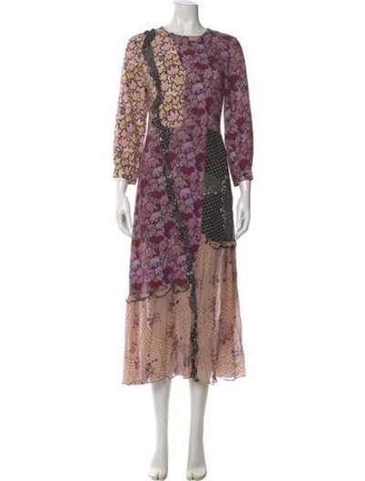 Pre-owned Hofmann Copenhagen Printed Long Dress In Multicolor